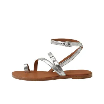 HERMES Harmonie One Strap Sandals Women's Silver