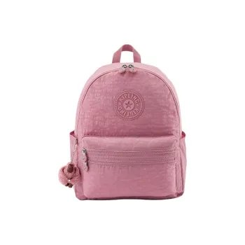 Kipling Fabric Backpack Large Size Unisex Lotus Pink/Blue Gray/Cloud Gray