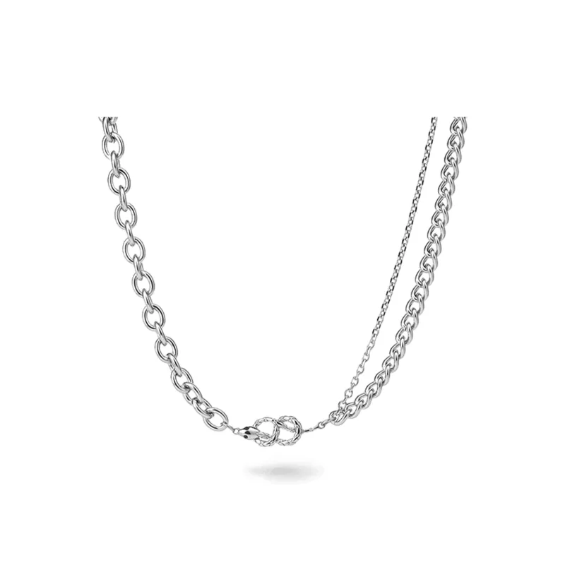 MAGICPOLE Titanium Steel Necklaces Men's Silver-0