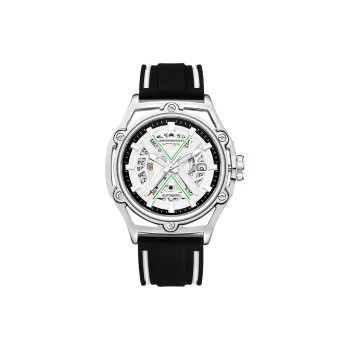 Corriberty Mechanical Movement Silicone Strap Watch Men's Watches White Dial