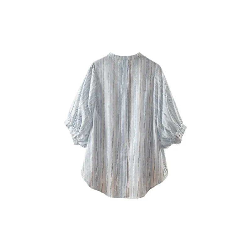 Cypress House Shirt Women's Light Blue Stripes-1
