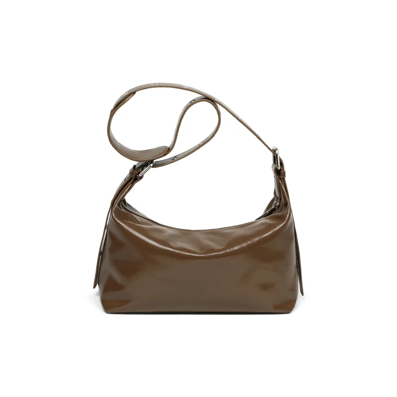 MILLIE'S Cow Leather Underarm Shoulder Bag, Crossbody Bag, Bucket Bag Women's Brown-4