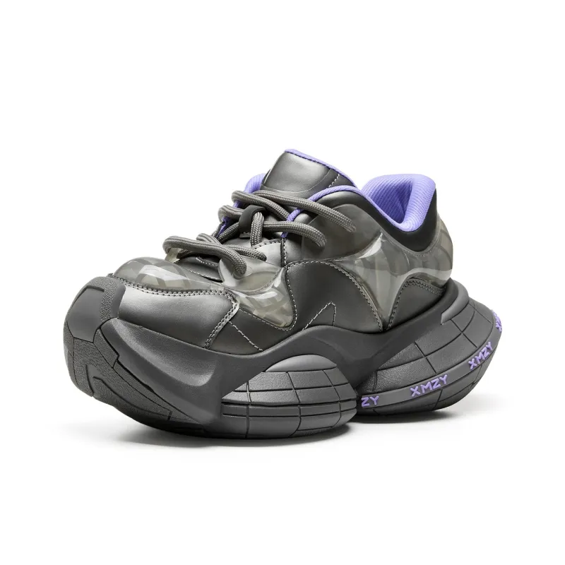 XMZY Interstellar Frisbee Series Chunky Sneakers Women's Low Top Cold Light Gunmetal/Angora Red/Guava Pink/Sand Peach/Pearl White-1