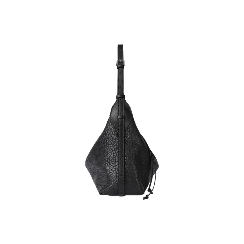 CASSILE Sheepskin Shoulder Bag Dumpling Bag Shoulder Bag Women's Black-3
