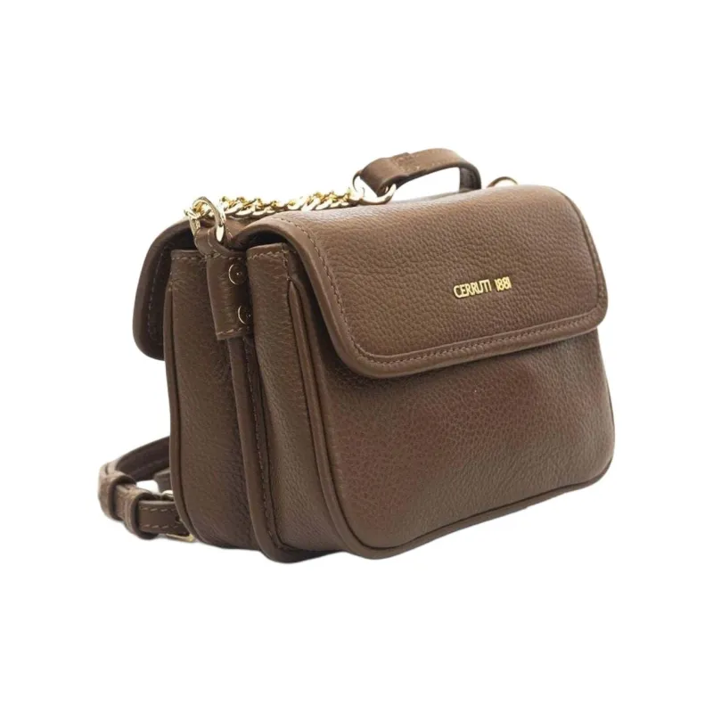 CERRUTI 1881 Leather Crossbody Bag Shoulder Bag Women's Brown-1