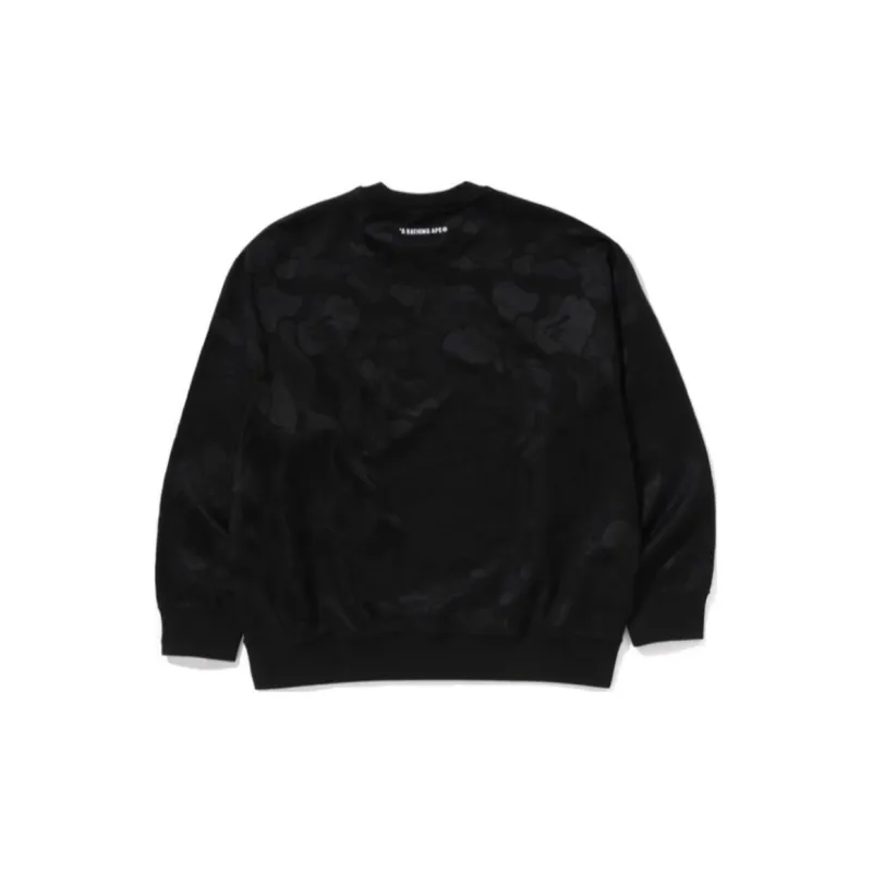 A BATHING APE Solid Camo Jacquard One Point Relax Fit Crewneck Sweatshirt-5