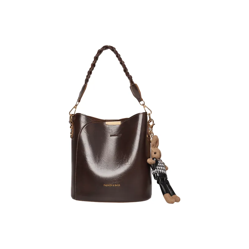 Joy&Mario Practical Lightweight Minimalist Style Solid Color Advanced Outing And Commute Style Regular Women's Coffee-4