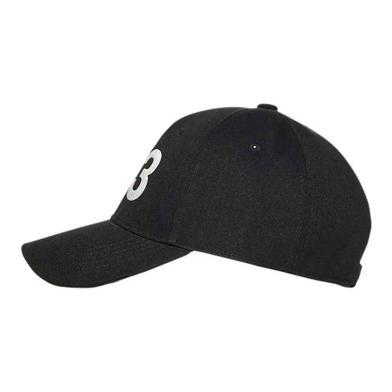 Y 3 Logo Embroidered Curved Peak Baseball Cap-4
