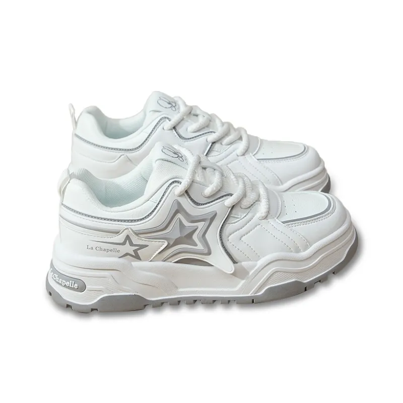 La Chapelle Commute Comfortable Versatile Everyday Shoes Wear-Resistant Height Increasing Casual Shoes Men's White Gray-4