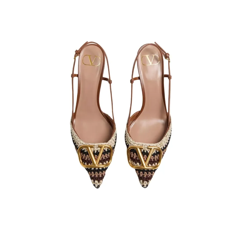 Valentino Slim Heel High Heels 8cm Women's Brown-3