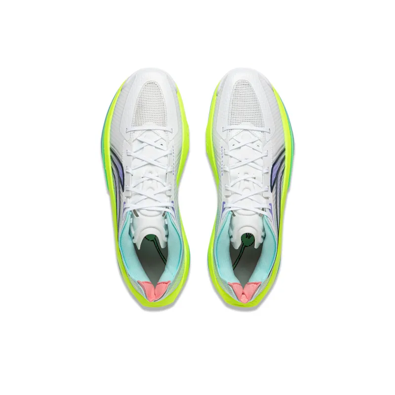 LiNing Ultra Light Cushioned Slip-Resistant Lightweight Low-Top Basketball Shoes Men's White Green-4