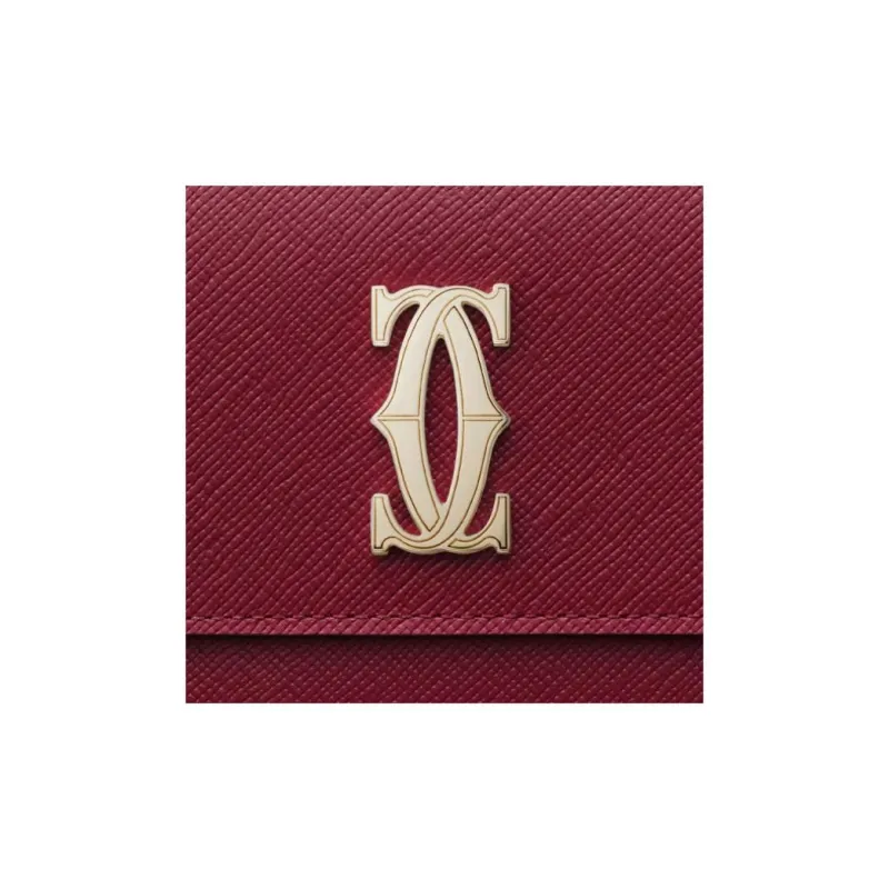 CARTIER C De Cartier Collection Calfskin Wallet Women's Cherry Red-2