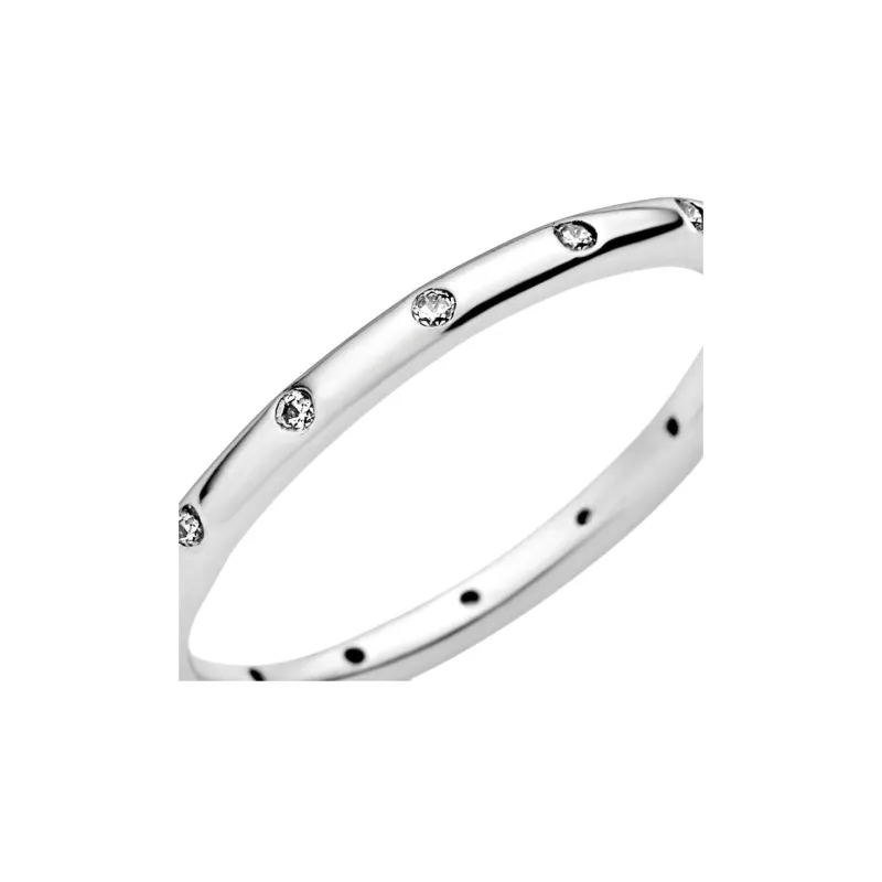 Pandora 925 Sterling Silver Zirconia Rings Women's Silver-2