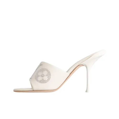 LOUIS VUITTON 6AM Slide Slippers 9cm Women's White