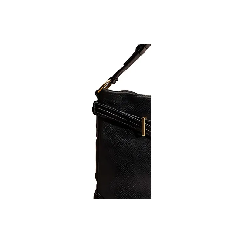 COACH Hamptons Leather Hobo Bag Handbag Shoulder Bag Large Size Women's Black-1