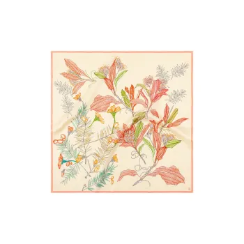 Eucalyptus Ornamentation Silk Scarves Women's