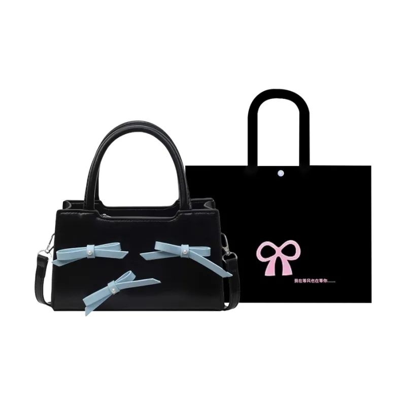 HACIN PU Handbag Regular Women's Black Pink/Black Blue/White/Silver/Pink-4