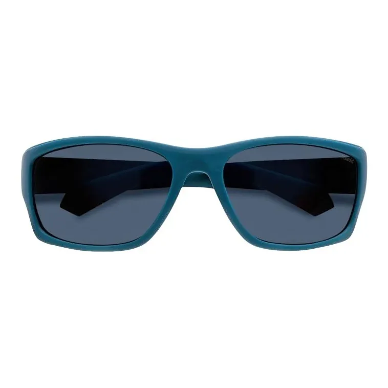 Polaroid Plastic Rubber Acetate Irregular Shape Sunglasses Men's Blue-3