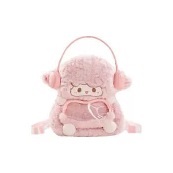 Holding Bamboo Polyester Backpack Unisex Pink