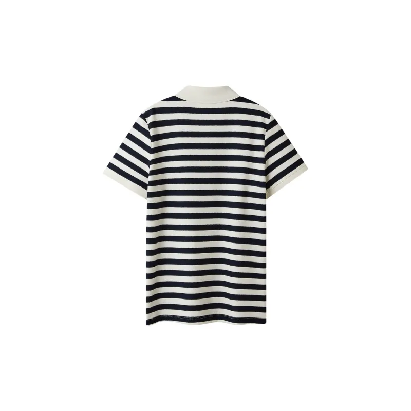 HLA Polo Shirt Women's Navy Blue Stripes-1