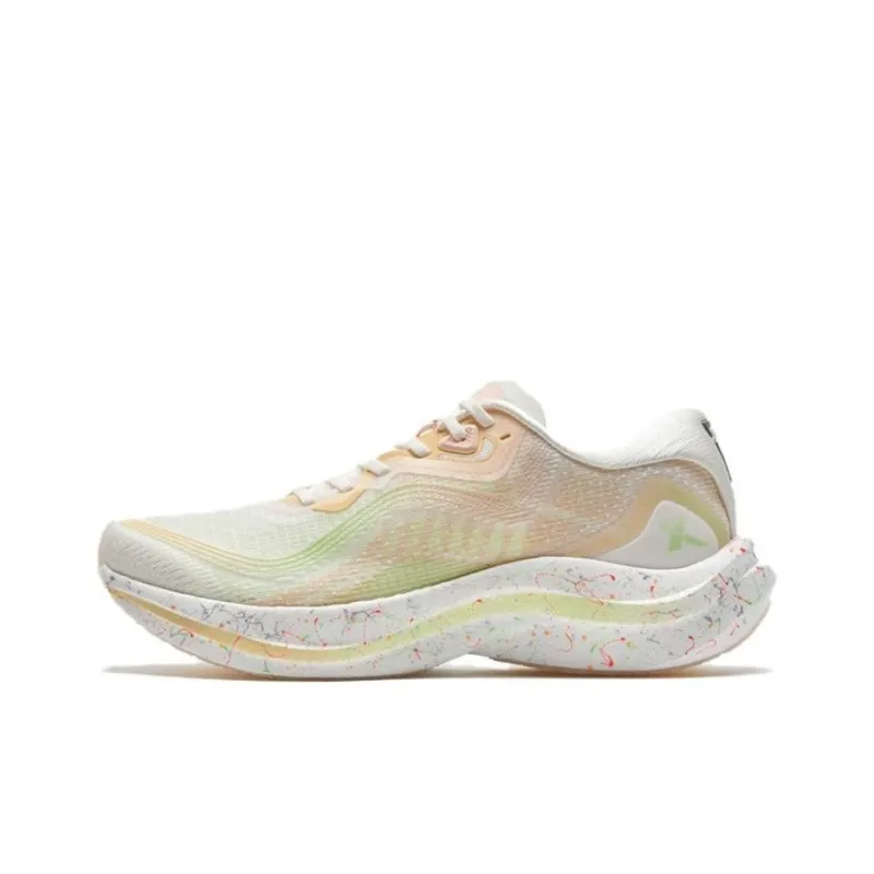 XTEP 260 2.0 Non-slip Wear-resistant Shock Absorption Low-Top Marathon Running Shoes Women's White Orange-0