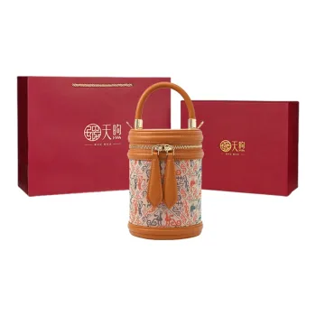 Pmsi Cow Leather, Mulberry Silk Bucket Bag, One Shoulder Handbag Women's Brown