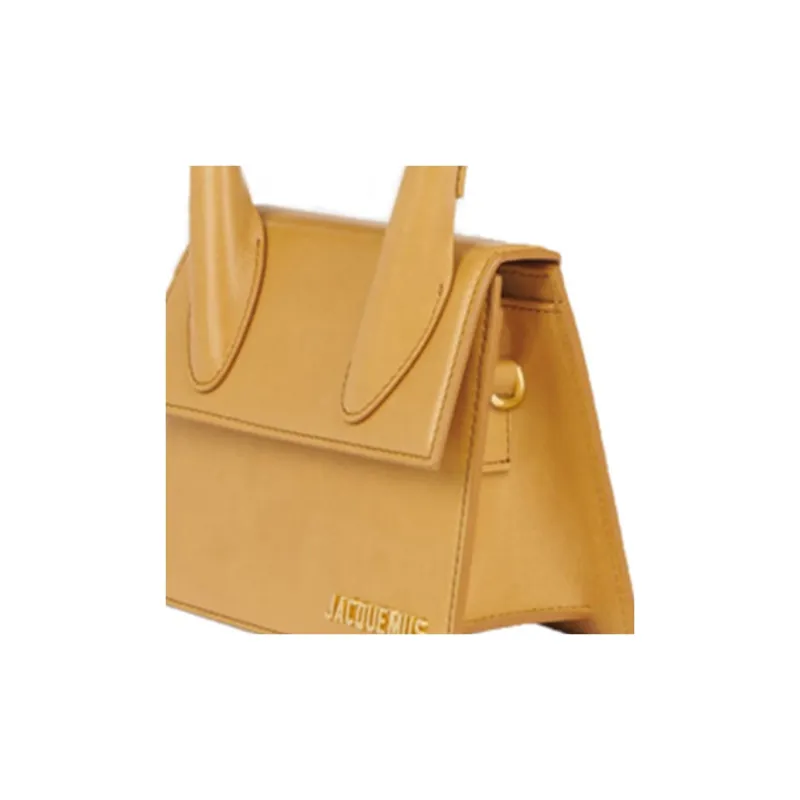 Jacquemus Leather Small Square Bag Handbags Small Size Women's Yellow-3