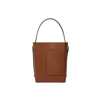 Valextra Calfskin Bucket Bag Handbag Women's Chocolate Brown