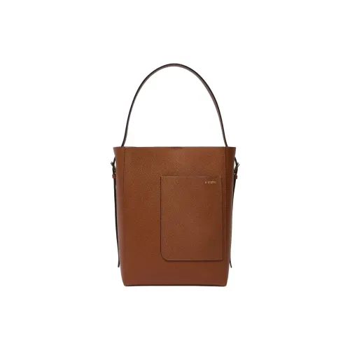 Valextra Calfskin Bucket Bag Handbag Women's Chocolate Brown