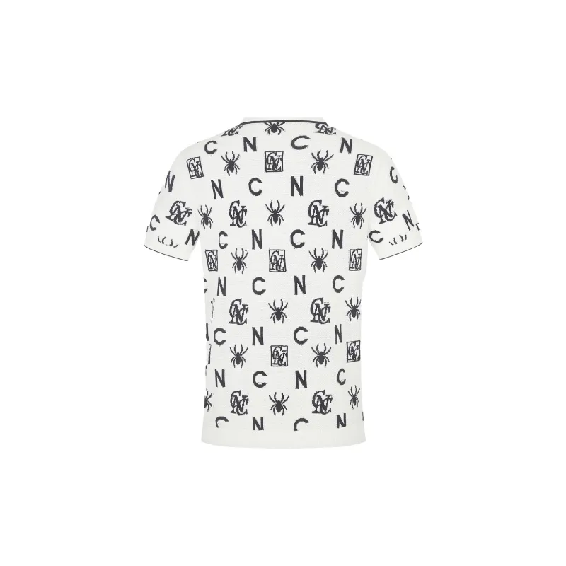 C'N'C Trend Series Polo Shirt Men's White Pattern-1