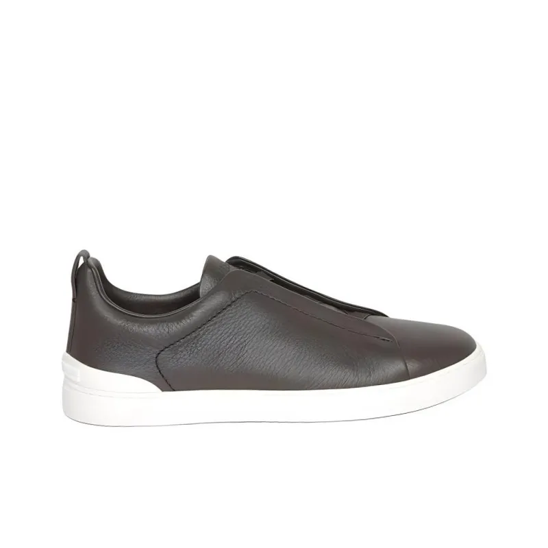 Zegna Low Top Skateboard Shoes Men's Dark Brown-1