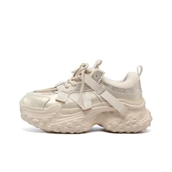 ST&SAT Cushioning Anti Slip And Wear Resistant Height Increasing Low Top Chunky Sneakers Women's
