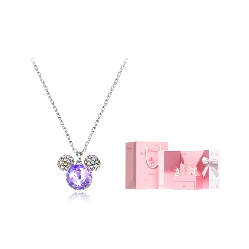 Disney Mickey Collection Princess Collection Copper Necklaces Women's Purple-4
