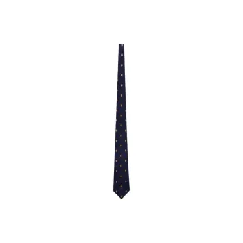 SAINT LAURENT Mulberry Silk Ties Unisex Navy
