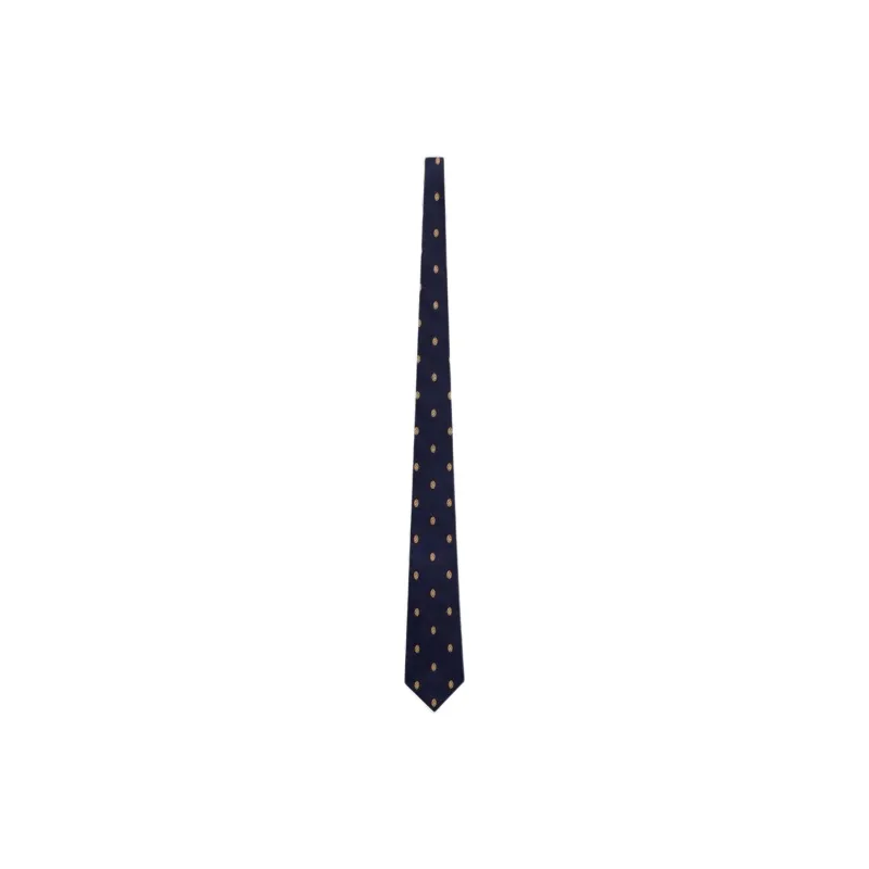 SAINT LAURENT Mulberry Silk Ties Unisex Navy-0