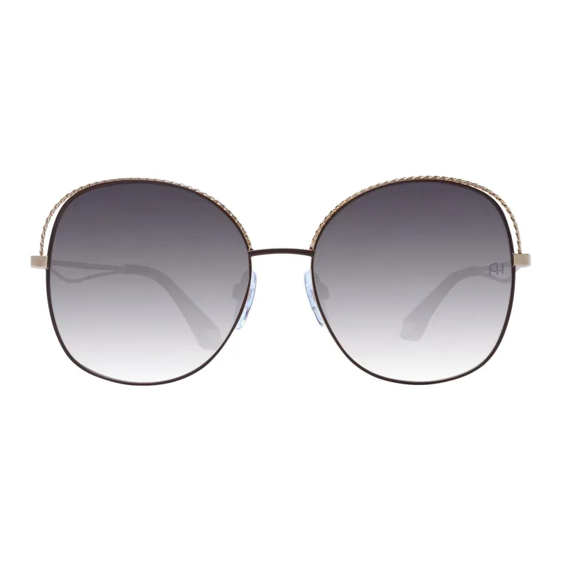 Ana Hickmann Metal Oval Sunglasses Women's Gold-1
