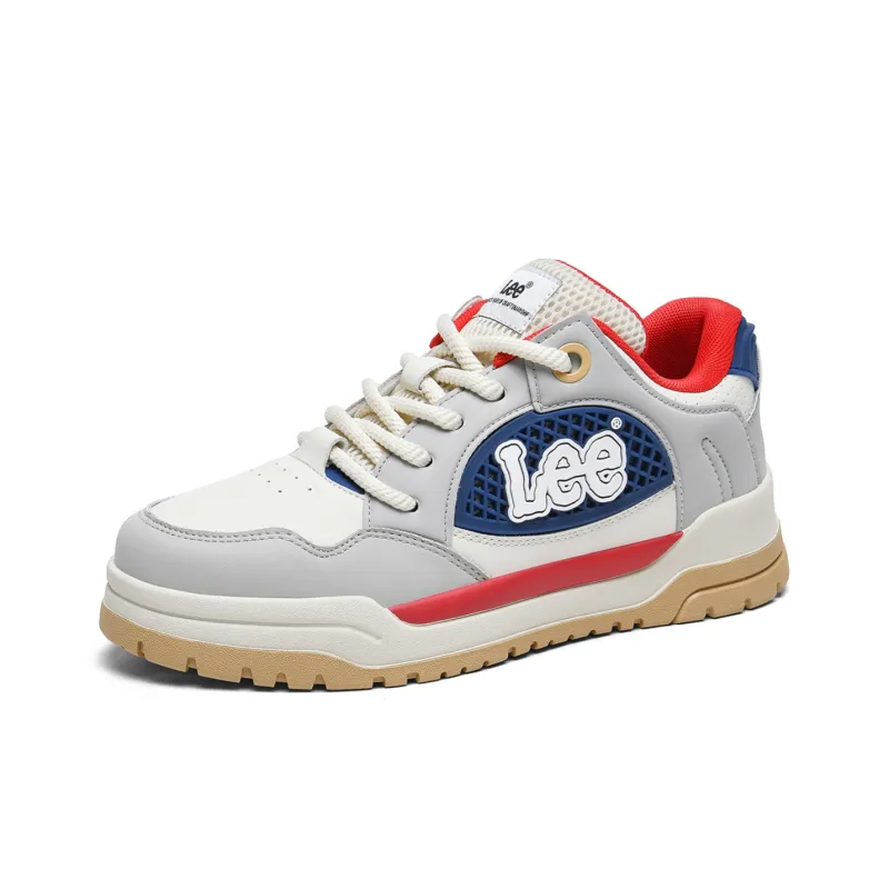 Lee Fashion Minimalist Style White Sneakers Commute Versatile Low Top Skateboard Shoes Men's-8
