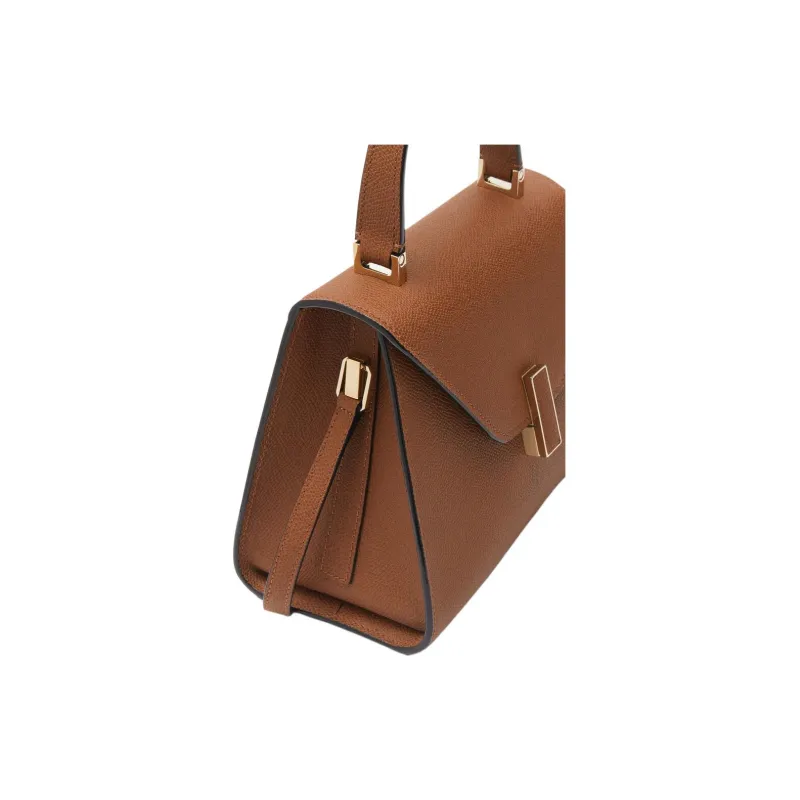 Valextra B tracollina Series Millepunte Calfskin One Shoulder Handbag Mini Women's Chocolates Brown-4