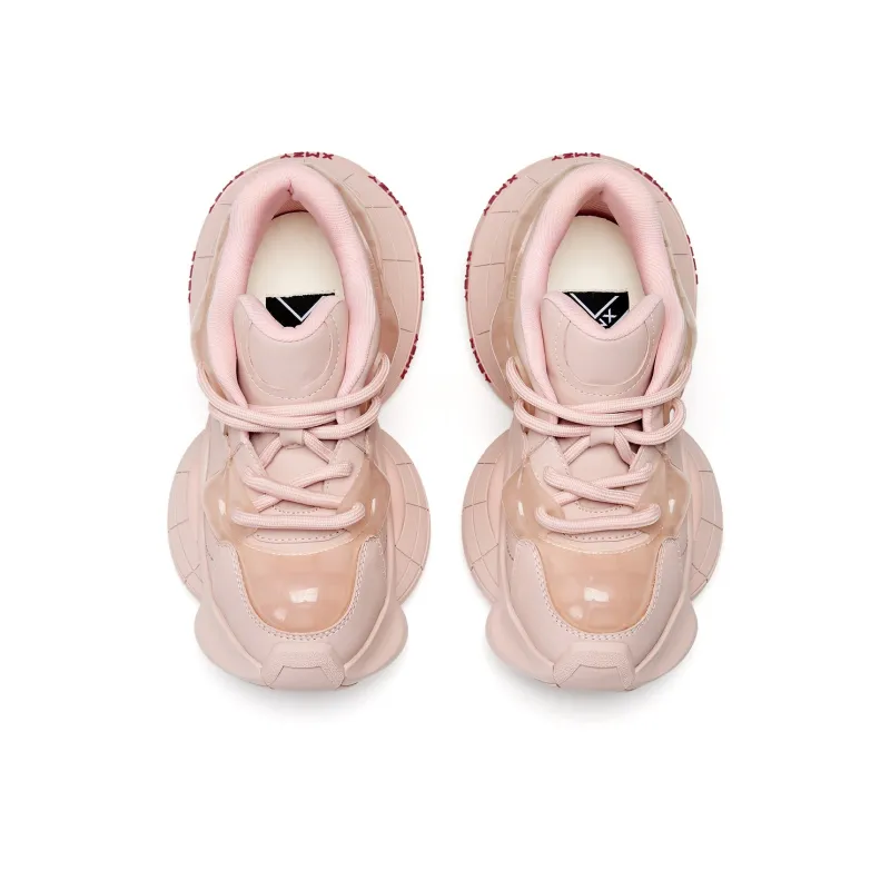 XMZY Interstellar Frisbee Series Chunky Sneakers Women's Low Top Cold Light Gunmetal/Angora Red/Guava Pink/Sand Peach/Pearl White-15