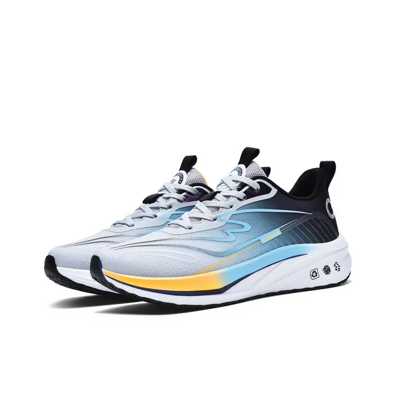 QIUTEXIONG Running Shoes Unisex Low Top Black White/White Orange/Light Gray-16