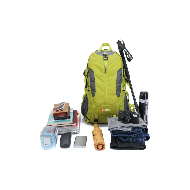 SWISS MILITARY Nylon Hiking Bag Backpacks Regular Unisex Fruit Green/Silver Blue-2