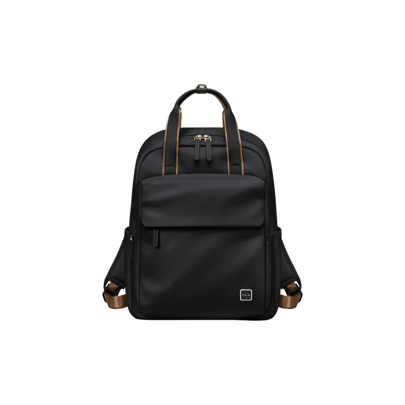 POLO Fabric Backpack Regular Women's Milk Tea Apricot/Classic Black-4