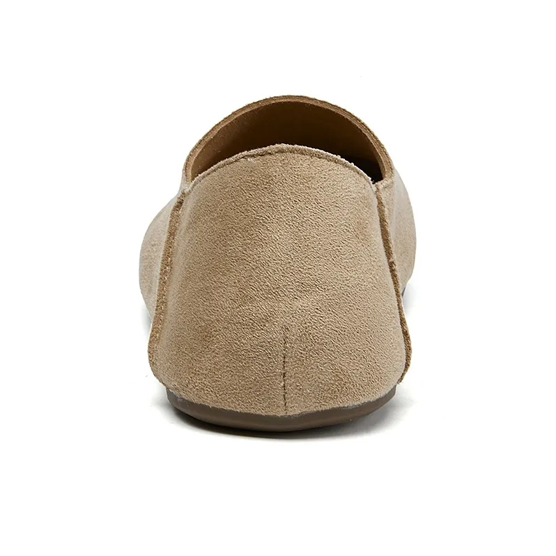 La Chapelle Comfortable Super Soft Fully Enclosed Home Shoes Minimalist Style Rebound Casual Single Shoes Women's Khaki-5