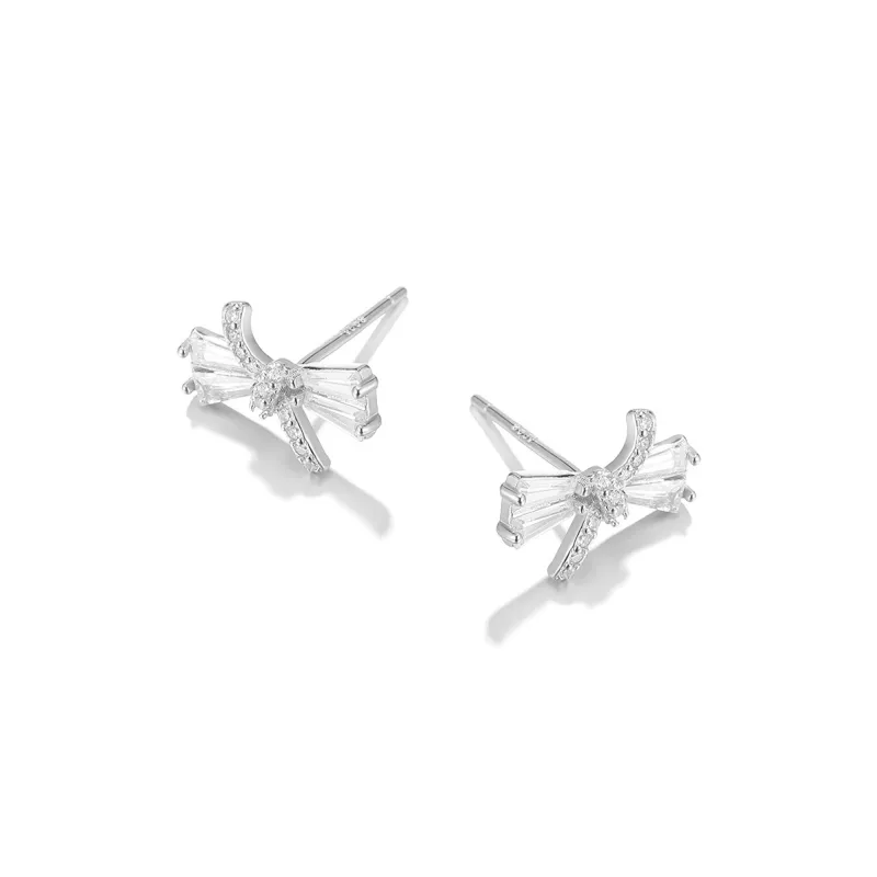 Clect 925 Sterling Silver, Synthetic Cubic Zirconia Stud Earrings Women's-2