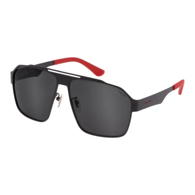 Police Metal Irregular Shape Sunglasses Men's Black-0
