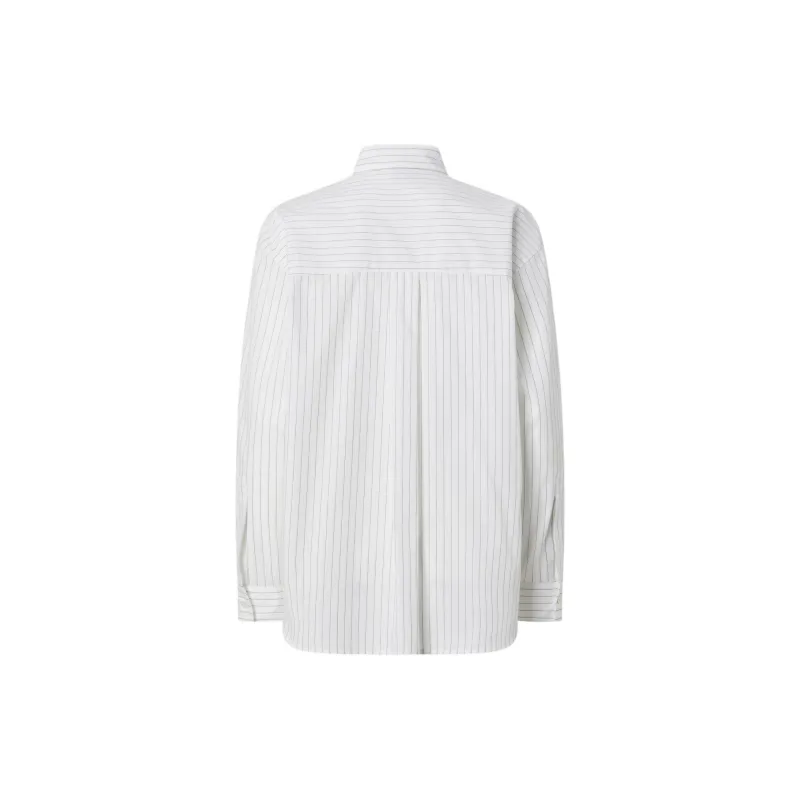PINKO Oversized Striped Poplin Shirt-1