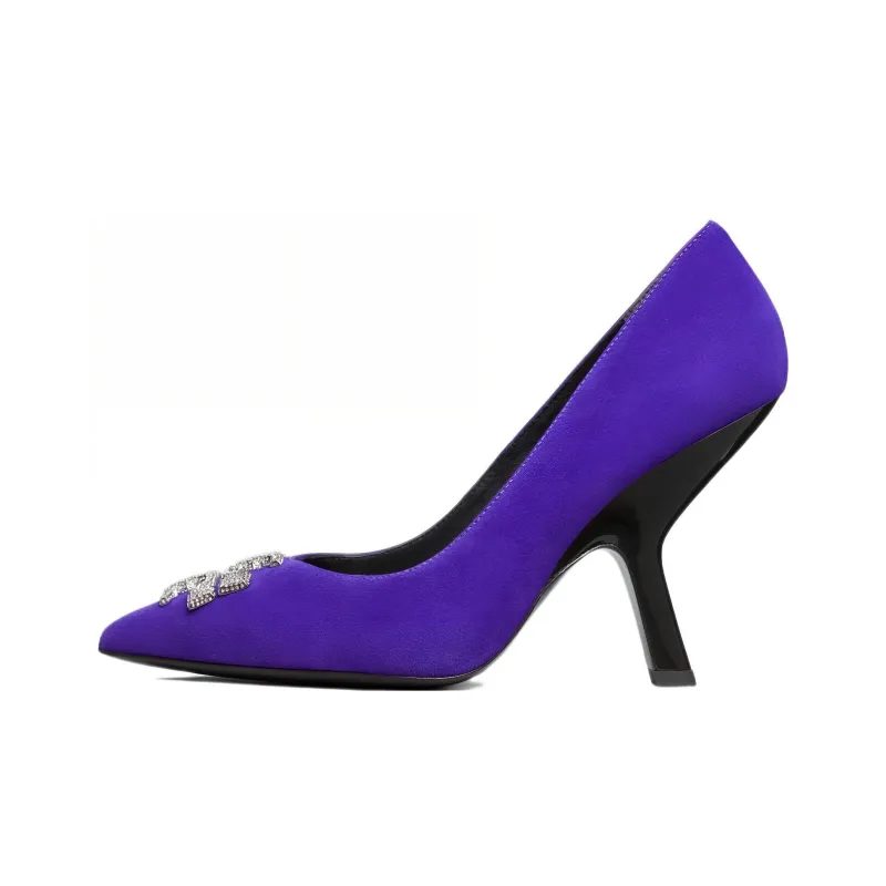 TORY BURCH Logo Buckle Suede Pumps-0