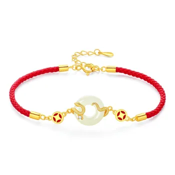 Lao Feng Xiang Hetian Jade Bracelets Green Jade Women's