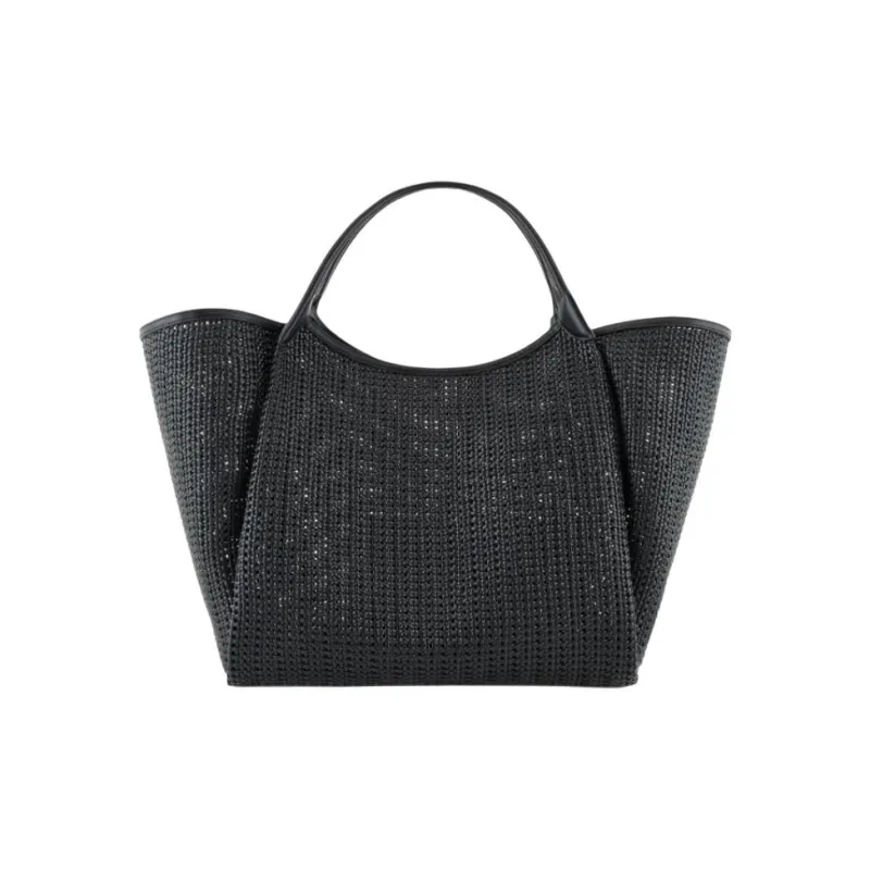 EMPORIO ARMANI Polyester Tote Bag, Shopping Bag, Handbag Extra Large Women's Black-2