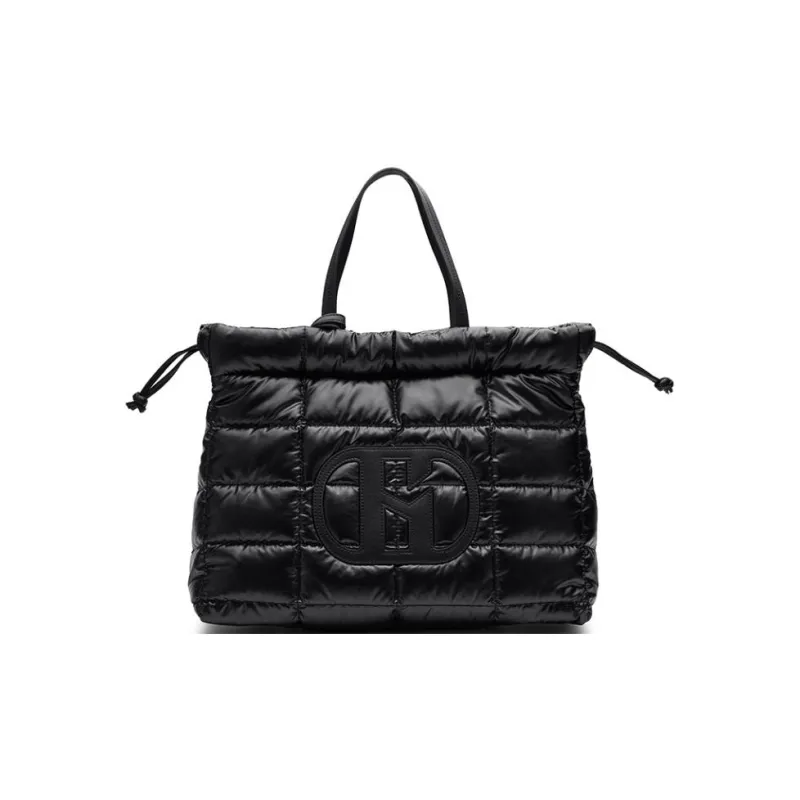 HAZZYS Polyurethane Tote Bag, Shopping Bag, Shoulder Bag, Handbag Tubas Women's Black-0